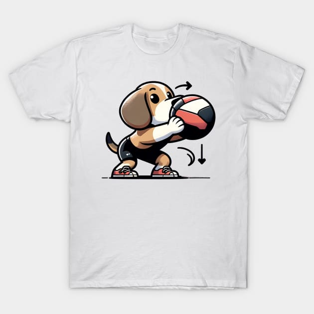 Medball Mastery: Beagle's CrossFit Challenge T-Shirt by Purrformance Wear